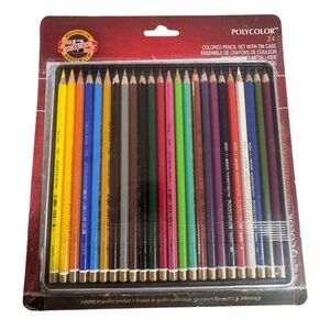 Koh-I-Noor Polycolor Colored Pencils Set of 24 Metal Storage Box